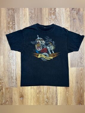 Harley-Davidson Black Tee with Taz Motorcycle Graphic